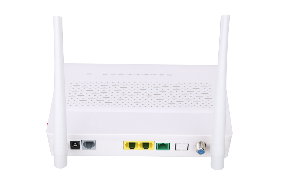 2.4GHz πολυ άσπρο χρώμα FTTH ONU ONT ΔΟΧΕΊΩΝ CATV λειτουργίας XPON ONU 1FE 1GE WIFI