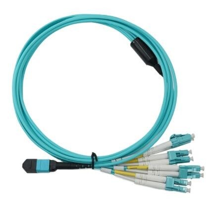 Διπλό 8F Mpo σκοινί 5m APC στίλβωση μπαλωμάτων οπτικής ίνας Lc PC καλωδίων