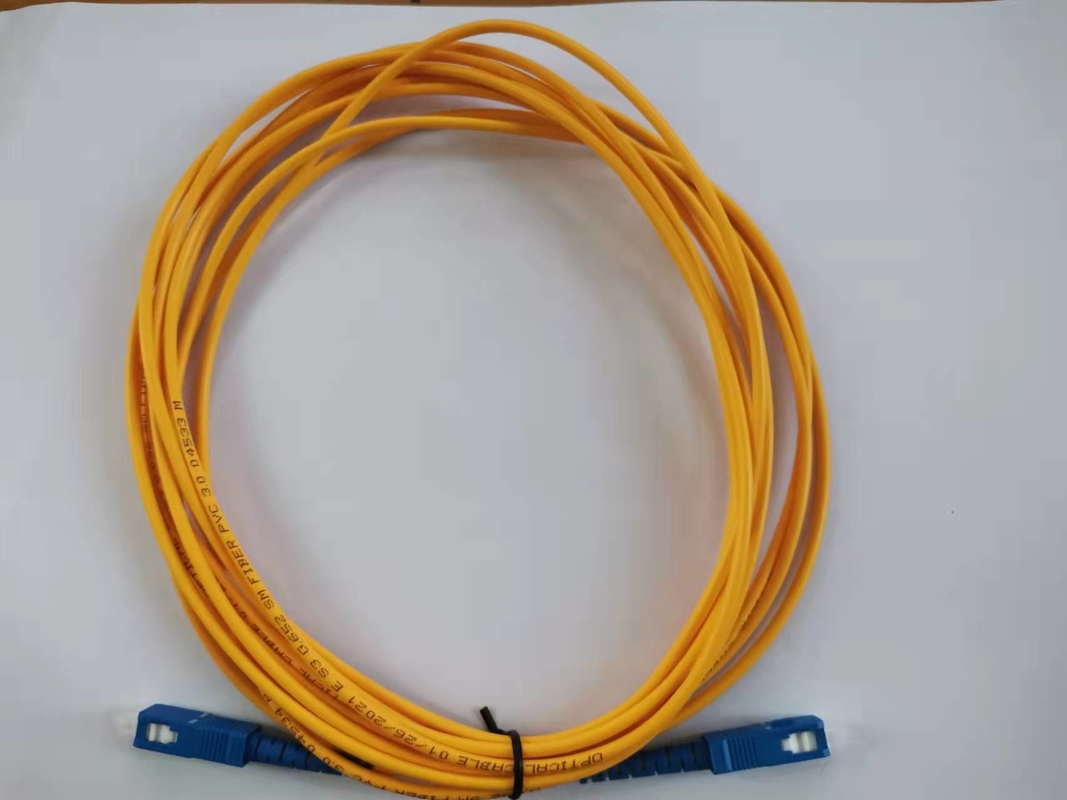 μονοκατευθυντική Singlemode διάμετρος Sc UPC 3.0mm σκοινιού μπαλωμάτων οπτικών ινών PVC 5m